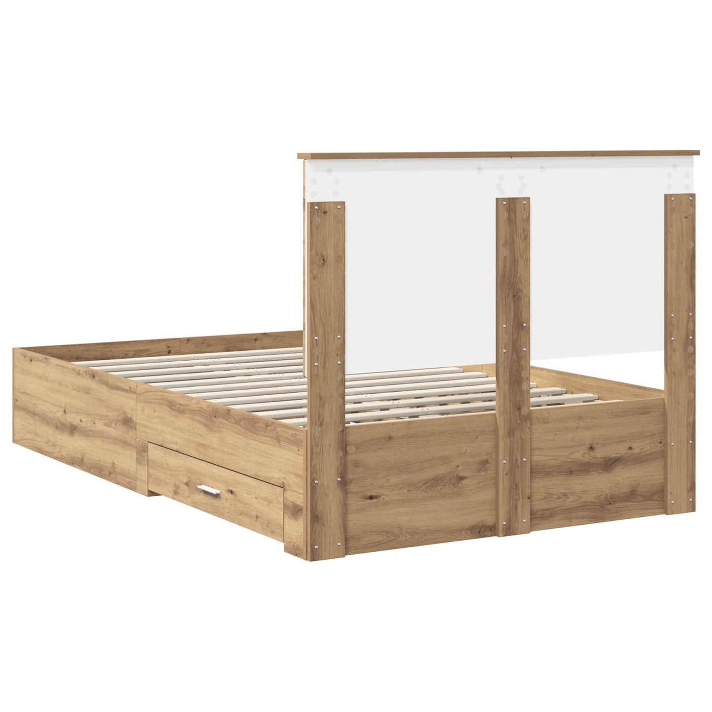Bedframe met hoofdeinde Artisan Eiken 120 x 190 cm Bewerkt hout