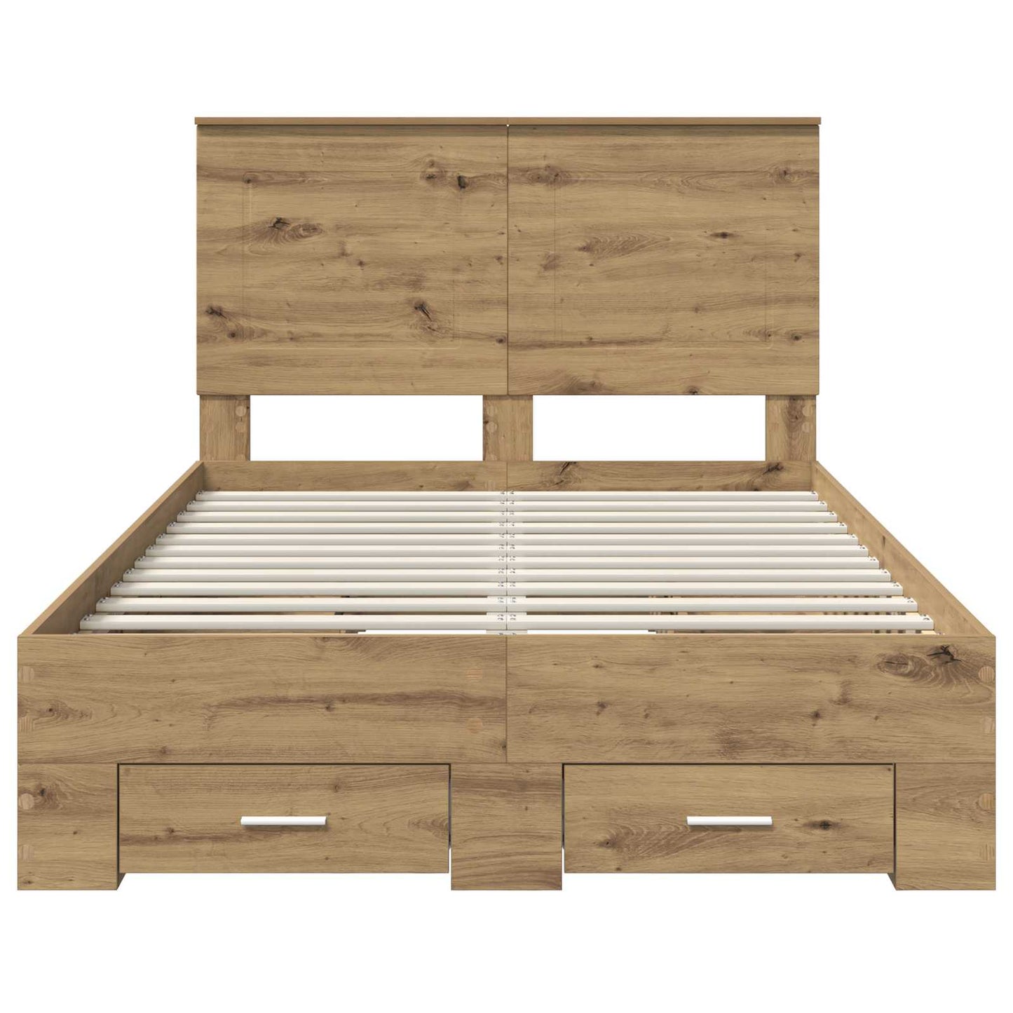 Bedframe met hoofdeinde Artisan Eiken 120 x 190 cm Bewerkt hout