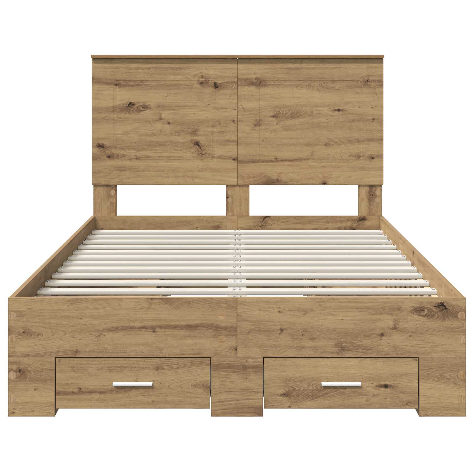 Bedframe met hoofdeinde Artisan Eiken 120 x 190 cm Bewerkt hout