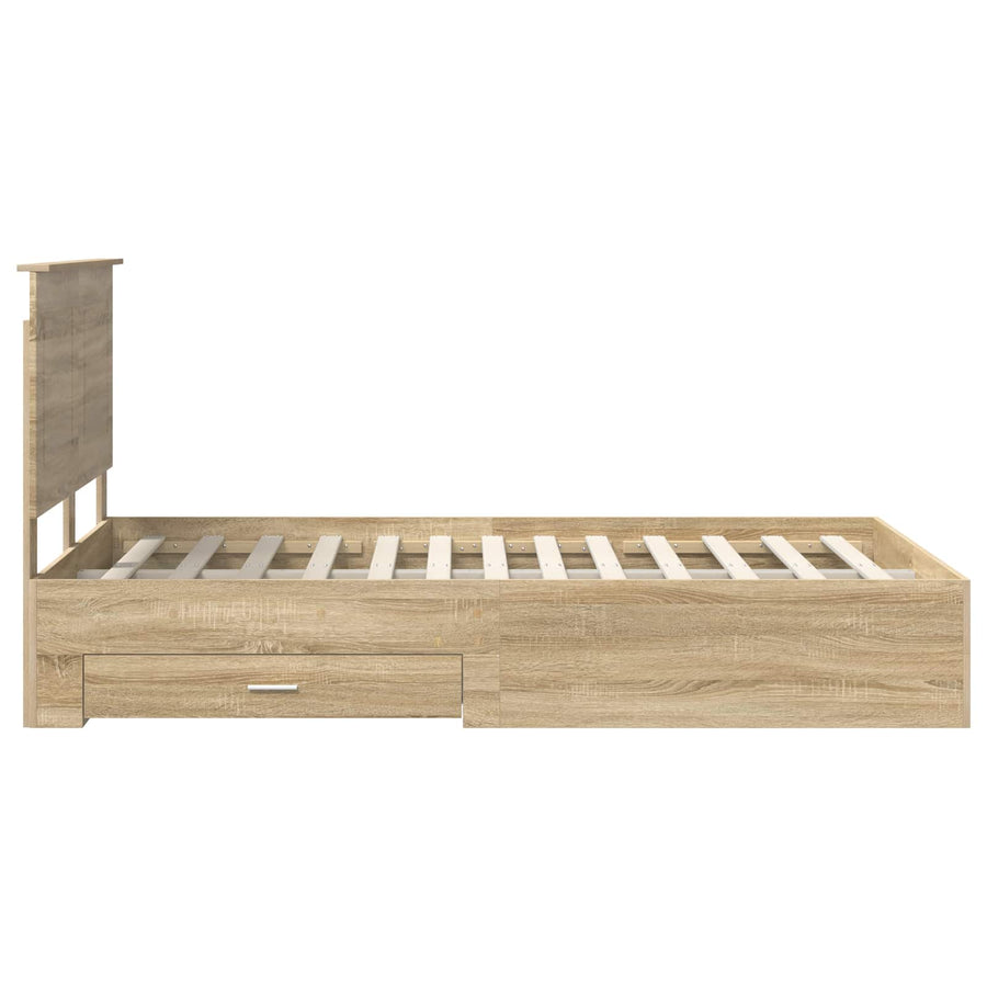 Bedframe met hoofdeinde Sonoma Eiken 120 x 200 cm Bewerkt hout