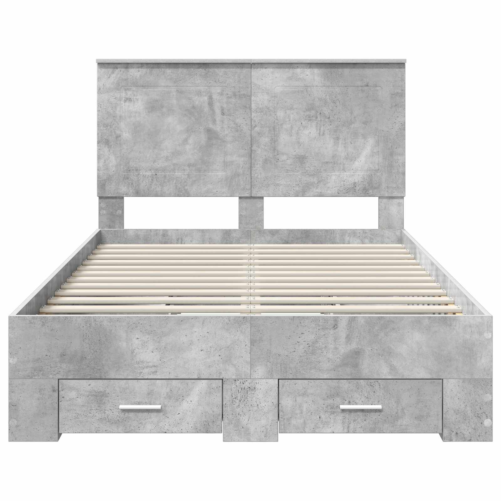 Bedframe met hoofdeinde Beton Grijs 120 x 200 cm Bewerkt hout