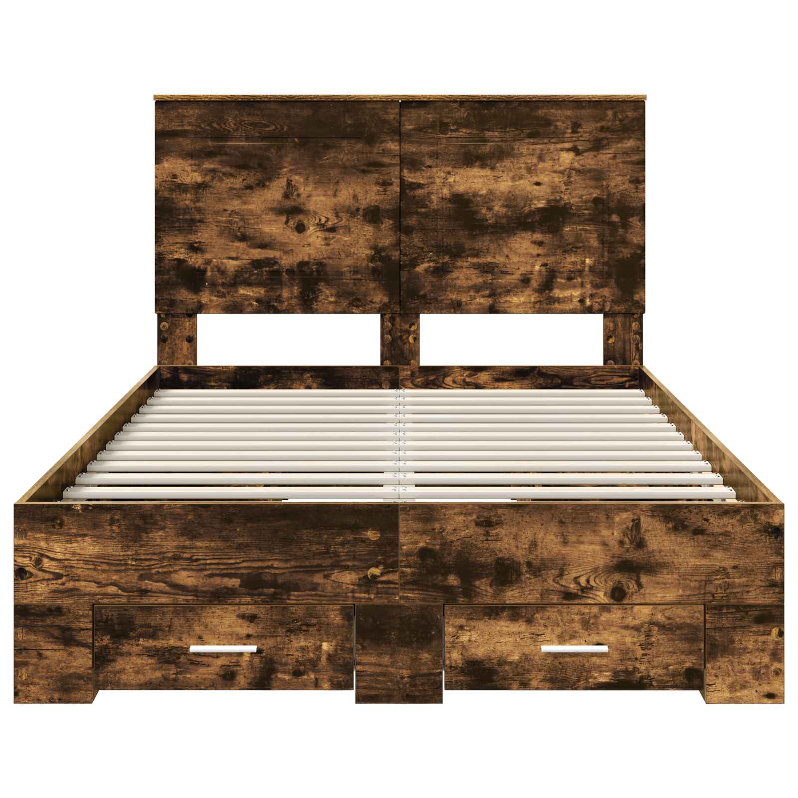 Bedframe met hoofdeinde Gerookt eiken 120 x 200 cm Bewerkt hout