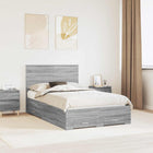 Bed Frame with Headboard Grey Sonoma 120 x 200 cm Engineered Wood