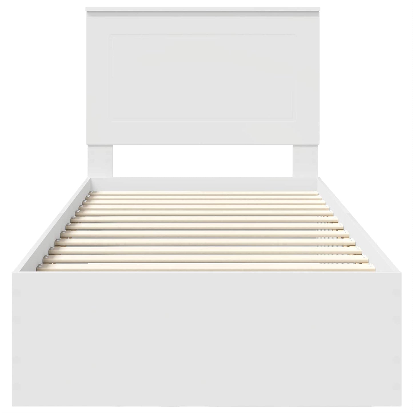 Bedframe met hoofdeinde met lade Wit 100 x 200 cm Bewerkt hout