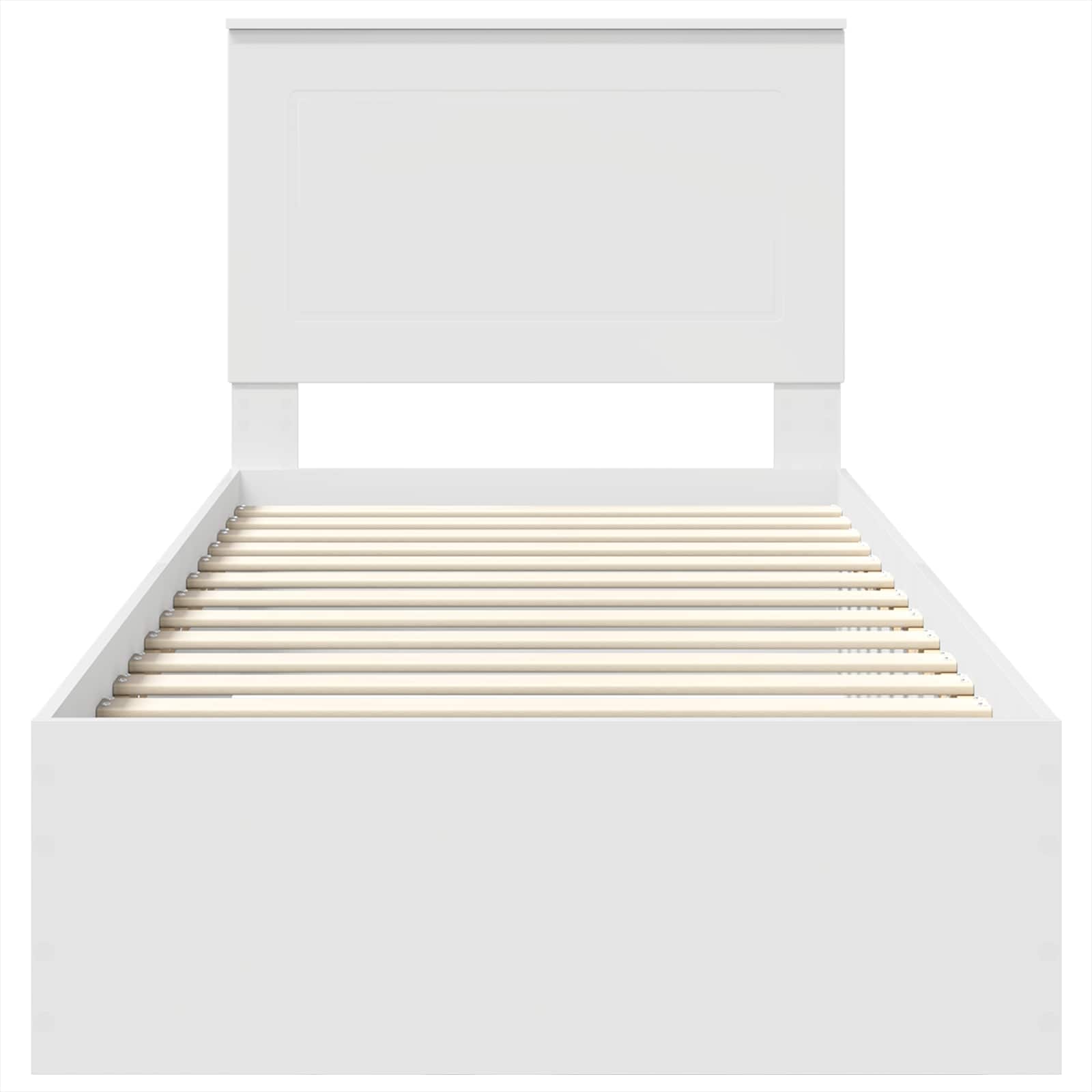 Bedframe met hoofdeinde met lade Wit 100 x 200 cm Bewerkt hout
