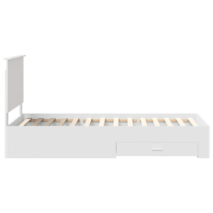 Bedframe met hoofdeinde met lade Wit 100 x 200 cm Bewerkt hout
