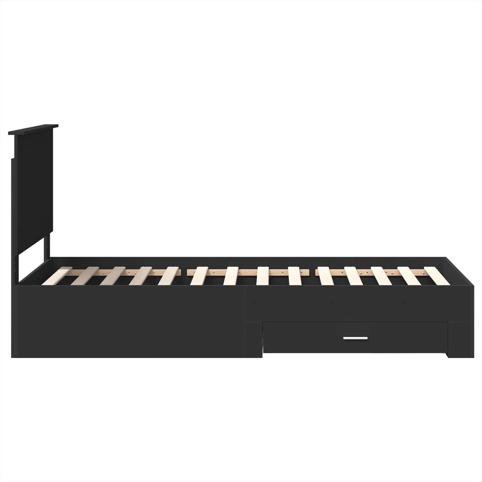 Bedframe met lade Zwart en Zilver 100 x 200 cm Bewerkt hout
