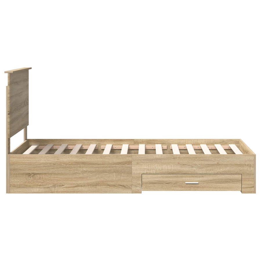 Bedframe met hoofdeinde Sonoma Eiken 100 x 200 cm Bewerkt hout