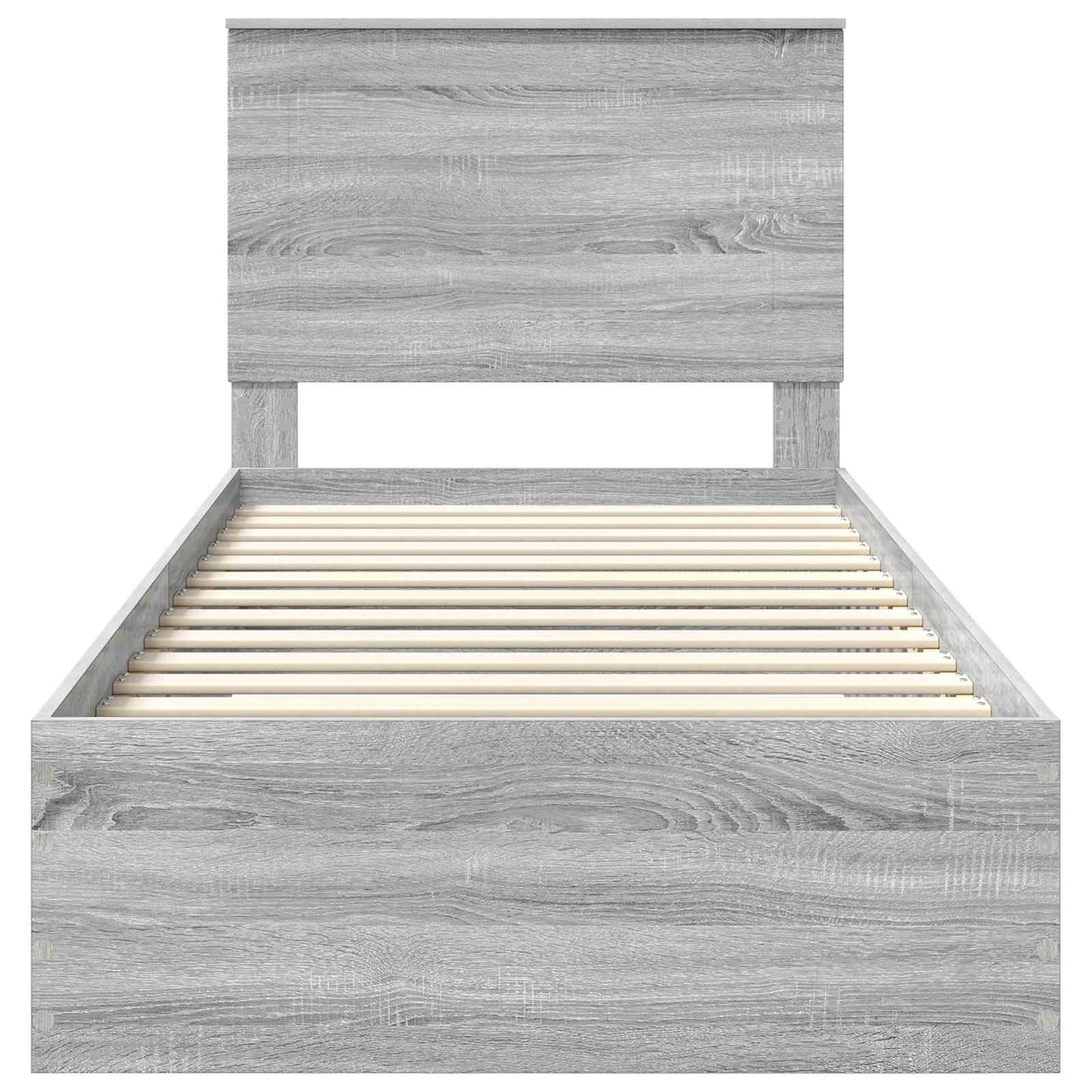 Bedframe met hoofdeinde Grijs Sonoma 100 x 200 cm Bewerkt hout