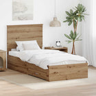 Bed frame with headboard Artisan Oak 100 x 200 cm Engineered wood