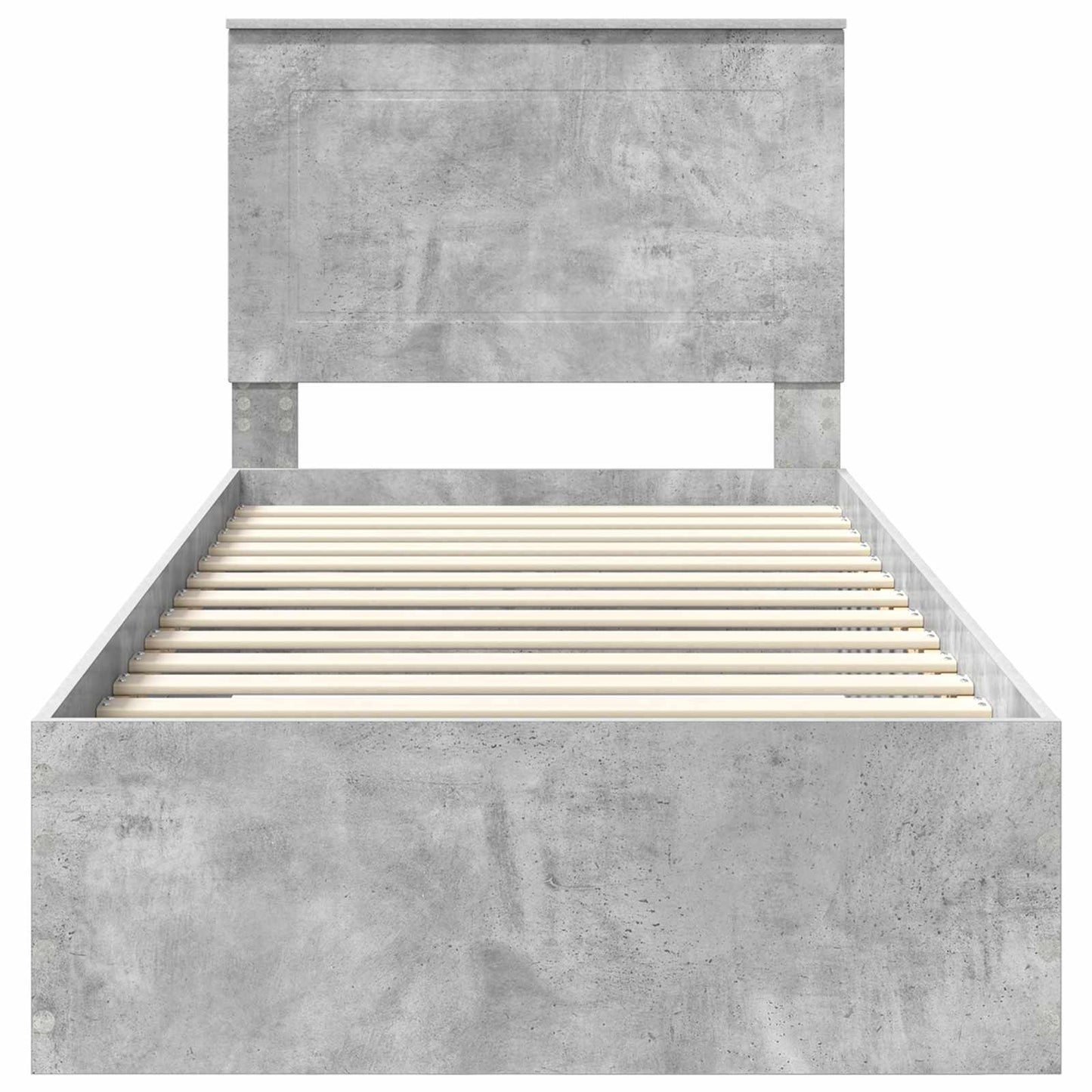 Bedframe met hoofdeinde Beton Grijs 90 x 190 cm Bewerkt hout