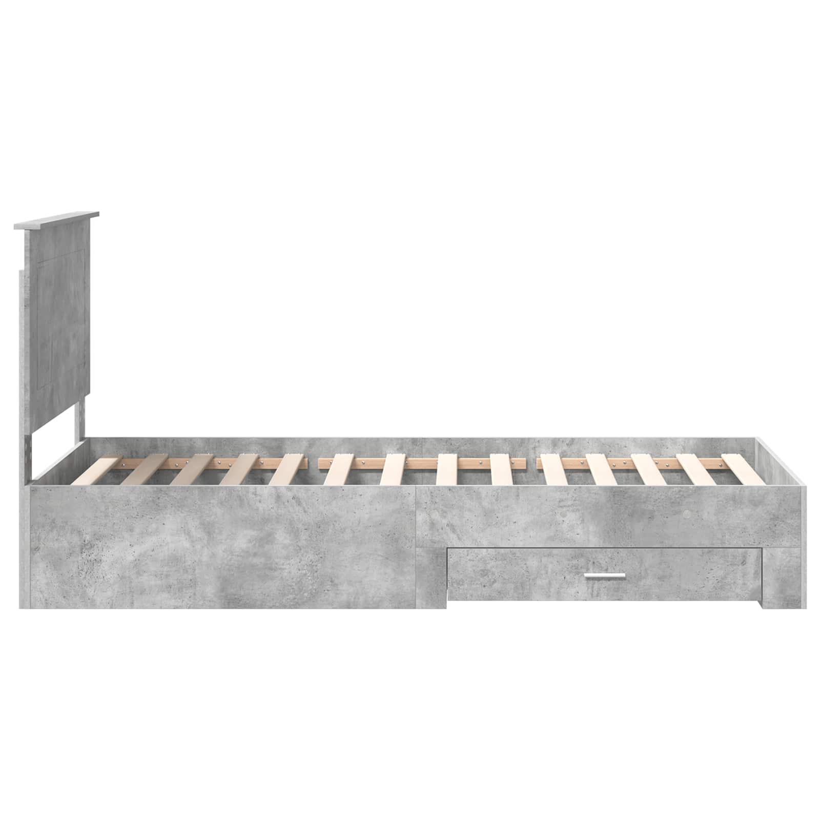 Bedframe met hoofdeinde Beton Grijs 90 x 190 cm Bewerkt hout