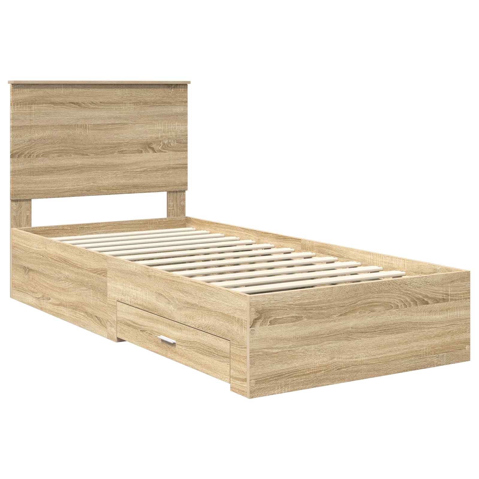 Bedframe met hoofdeinde Sonoma Eiken 90 x 200 cm Bewerkt hout