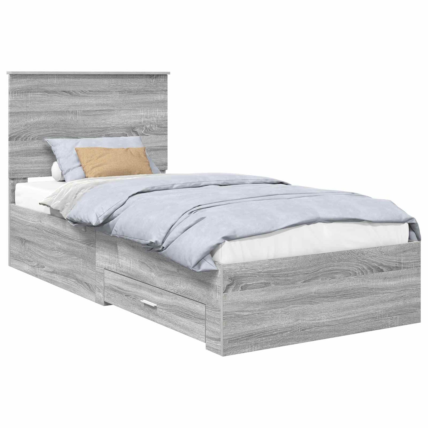 Bedframe met hoofdeinde Grijs Sonoma 90 x 200 cm Bewerkt hout