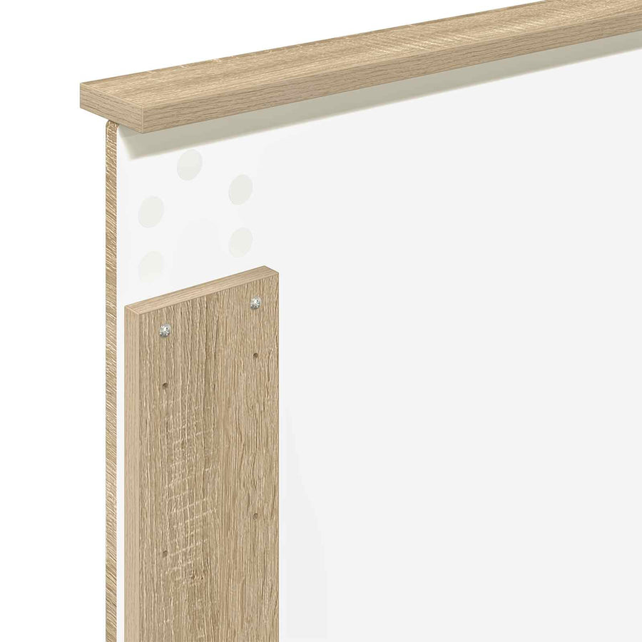 Bedframe Gerookt Eiken en Zilver 75 x 190 cm Bewerkt hout