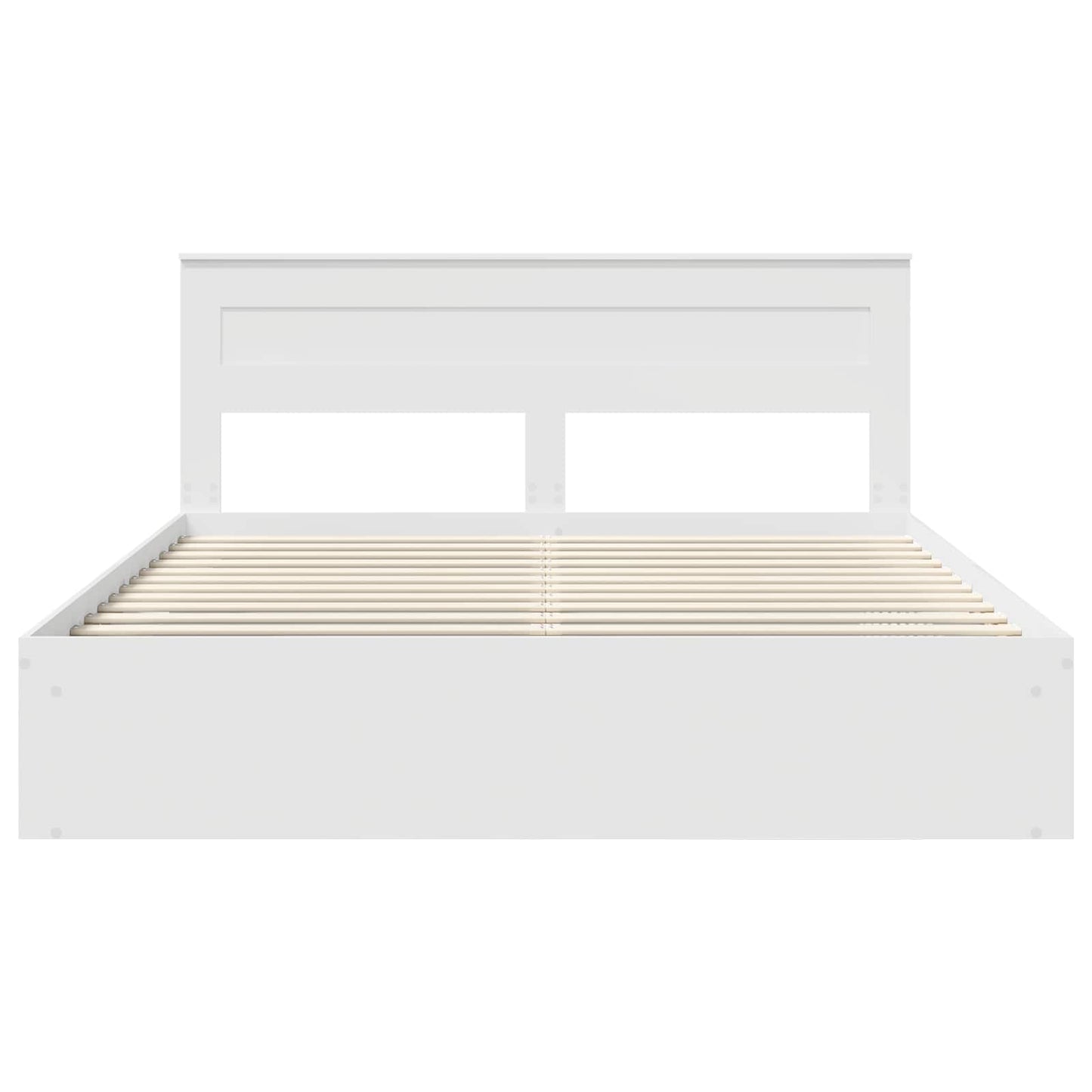 Bedframe met hoofdeinde Wit 200 x 200 cm Massief grenenhout