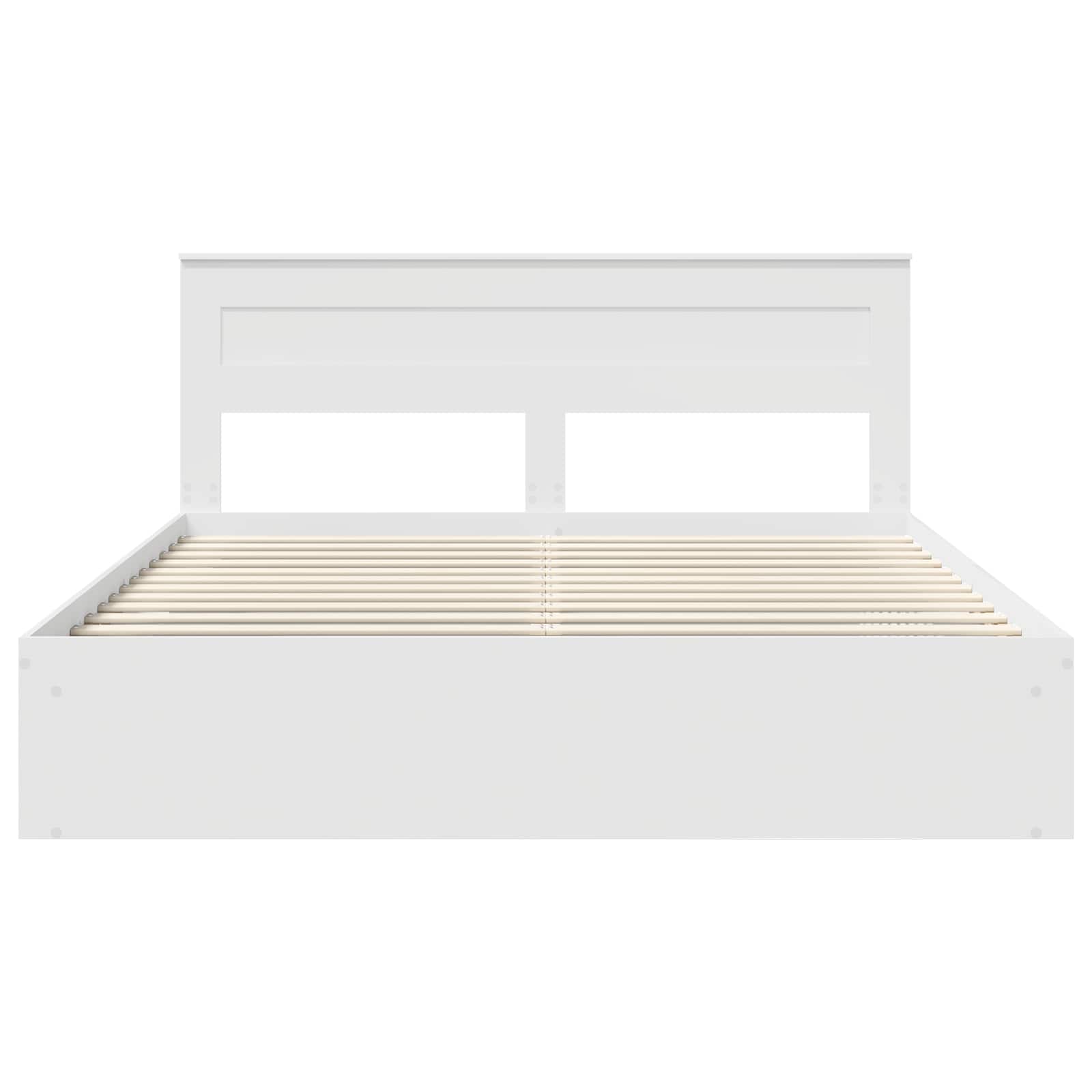 Bedframe met hoofdeinde Wit 200 x 200 cm Massief grenenhout