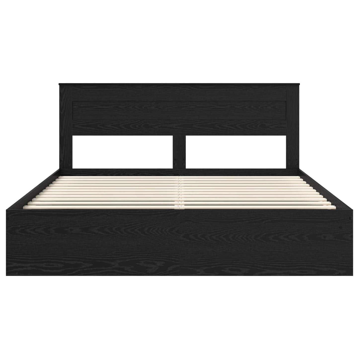 Bedframe met matras Zwart 200 x 200 cm Massief grenenhout