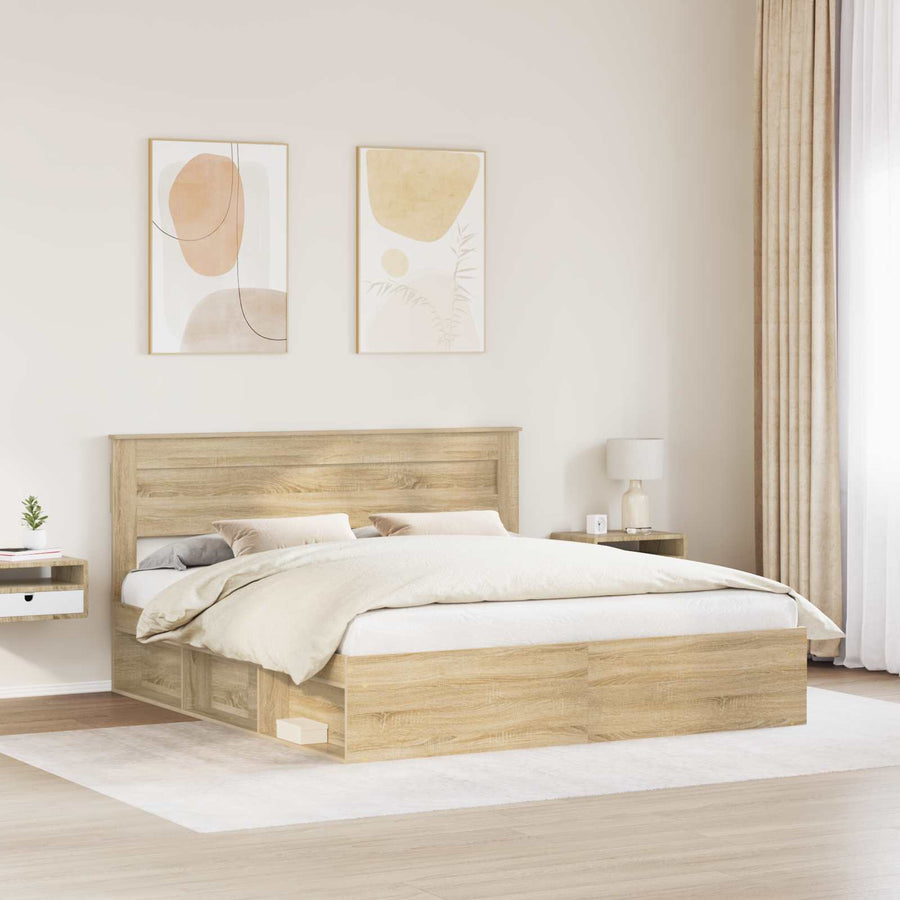 Bedframe met hoofdeinde Sonoma 200 x 200 cm Massief grenenhout