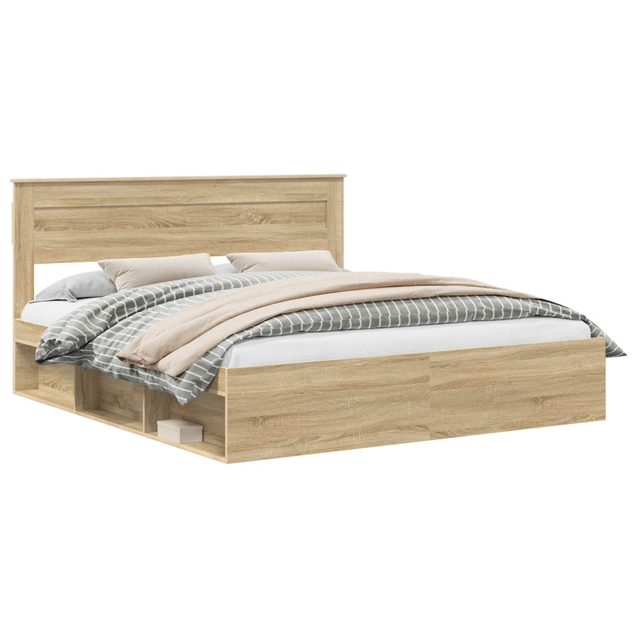 Bedframe met hoofdeinde Sonoma 200 x 200 cm Massief grenenhout