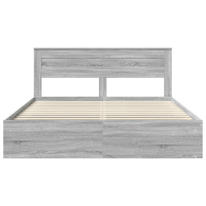 Bedframe Grijs Sonoma 200 x 200 cm Massief grenenhout