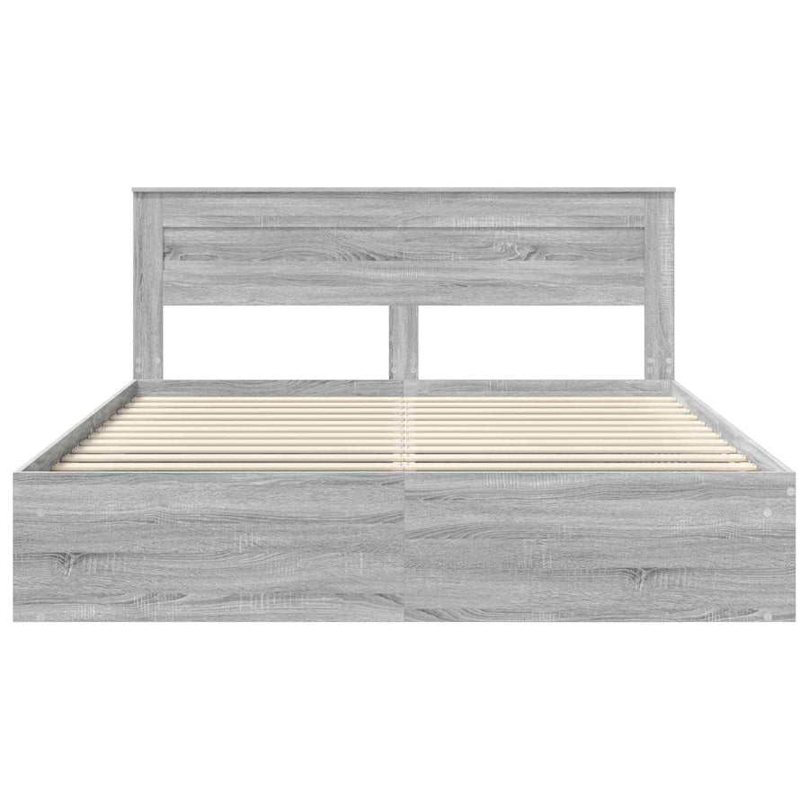 Bedframe Grijs Sonoma 200 x 200 cm Massief grenenhout
