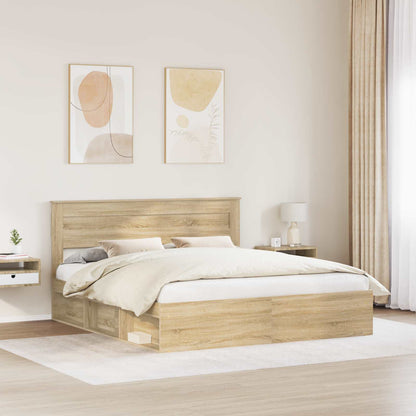 Bedframe met hoofdeinde Sonoma 180 x 200 cm Massief grenenhout