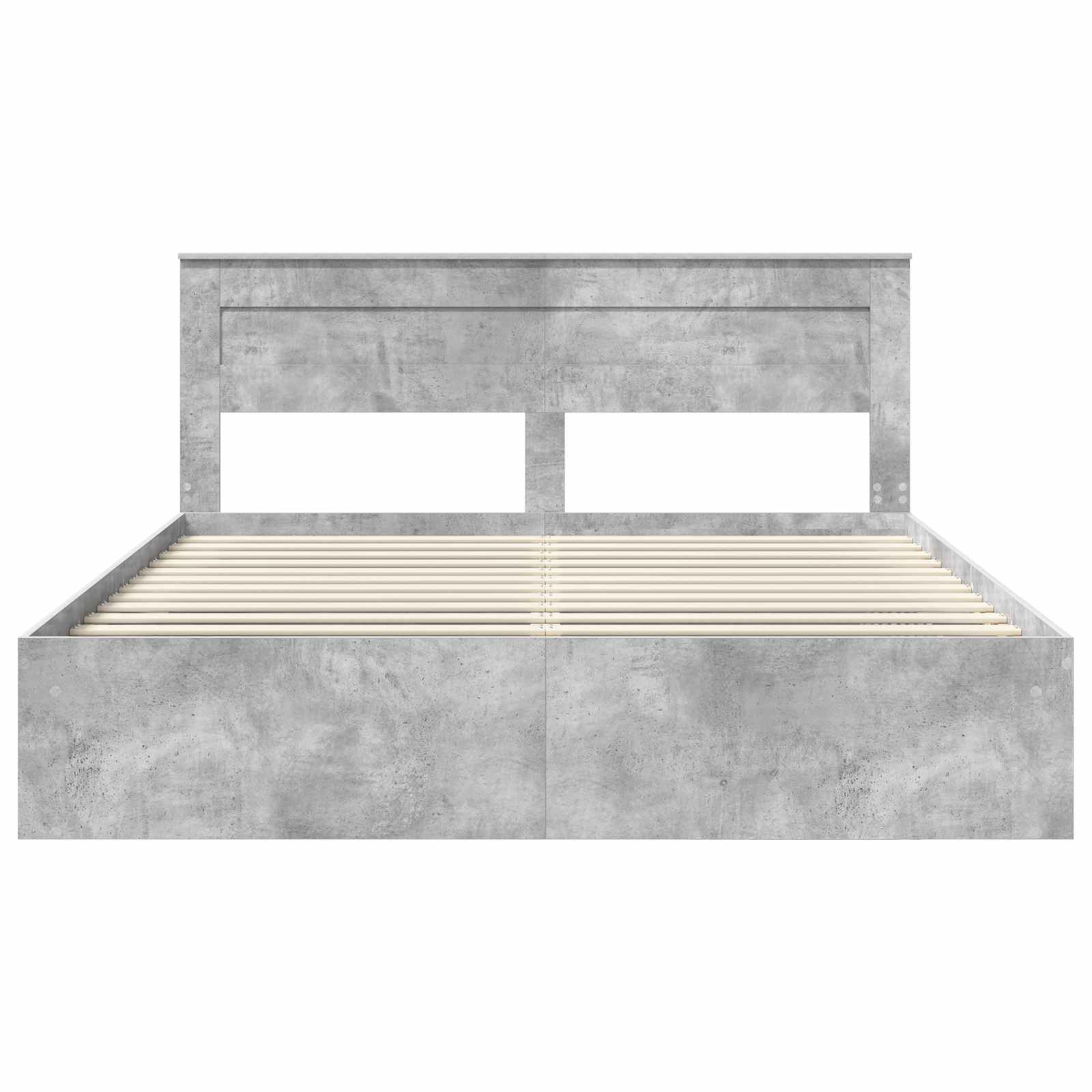 Bedframe met hoofdeinde Beton 180 x 200 cm Massief grenenhout