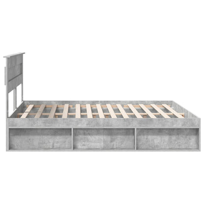 Bedframe met hoofdeinde Beton 180 x 200 cm Massief grenenhout