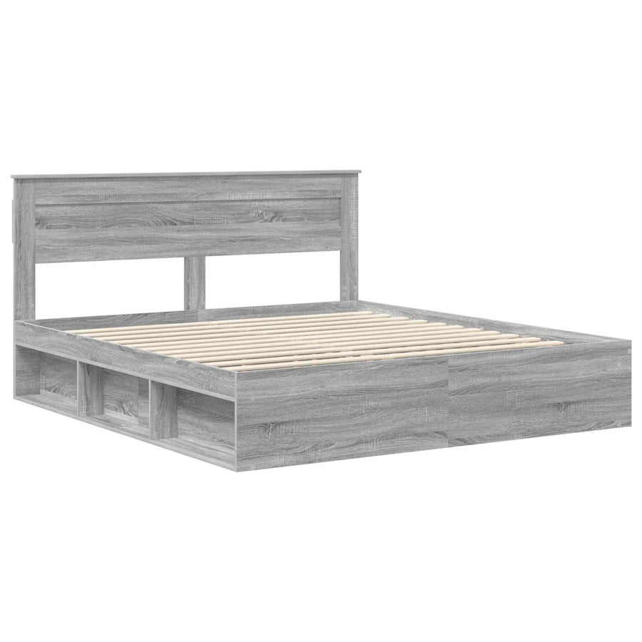 Bedframe Grijs Sonoma 180 x 200 cm Massief grenenhout