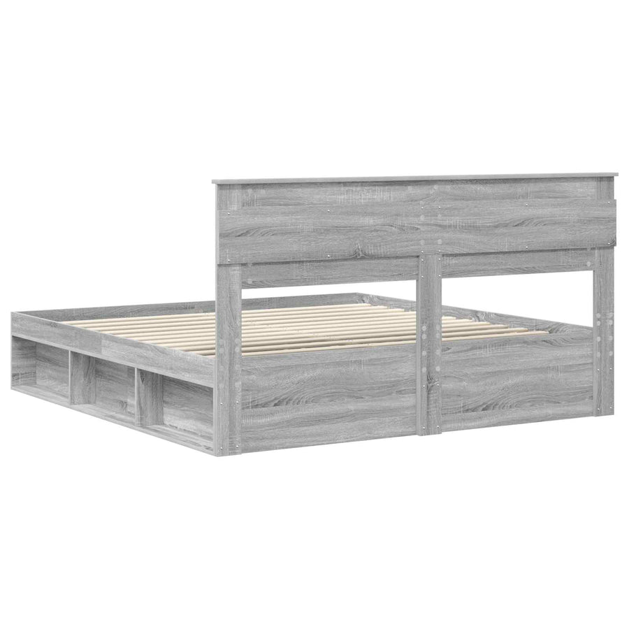 Bedframe Grijs Sonoma 180 x 200 cm Massief grenenhout