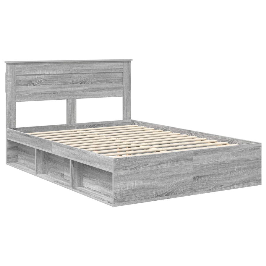 Bedframe Grijs Sonoma 160 x 200 cm Massief grenenhout