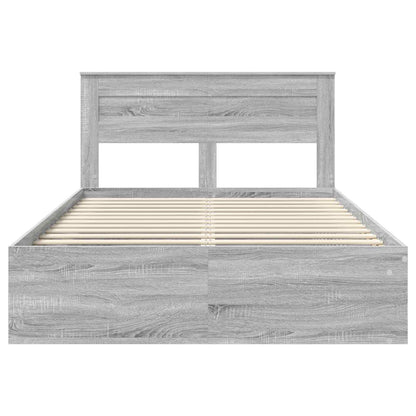Bedframe Grijs Sonoma 160 x 200 cm Massief grenenhout