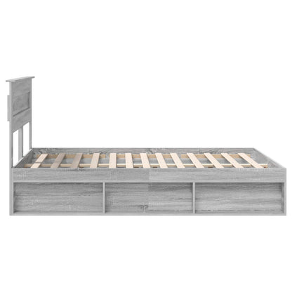 Bedframe Grijs Sonoma 160 x 200 cm Massief grenenhout