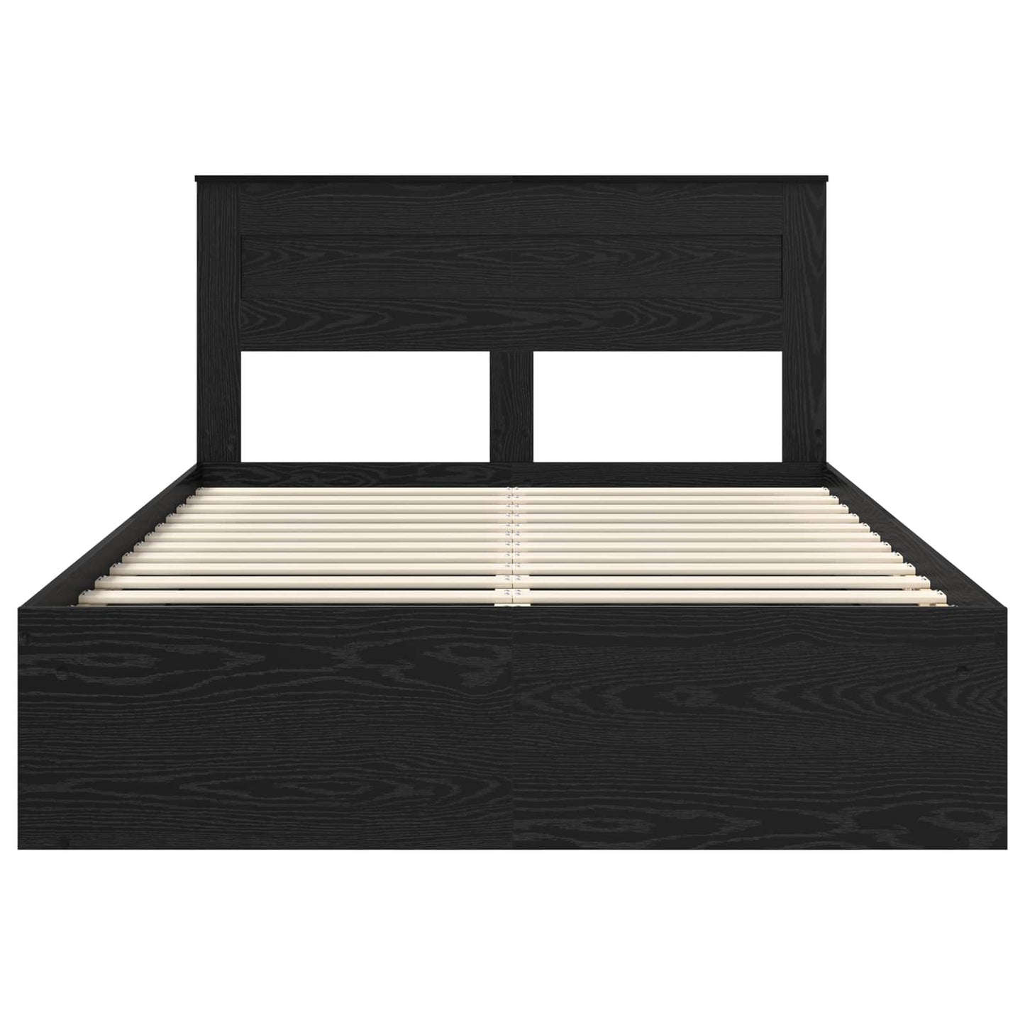 Bedframe met matras Zwart 150 x 200 cm Massief grenenhout