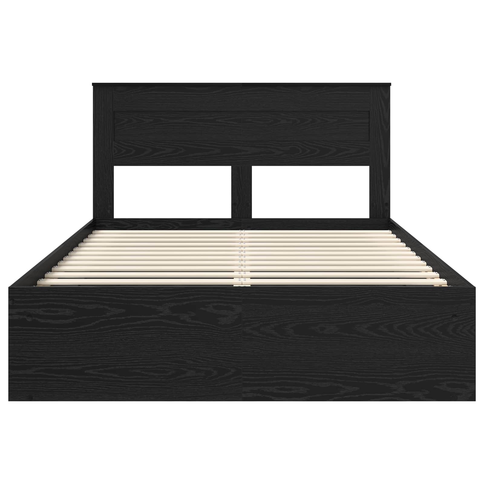 Bedframe met matras Zwart 150 x 200 cm Massief grenenhout