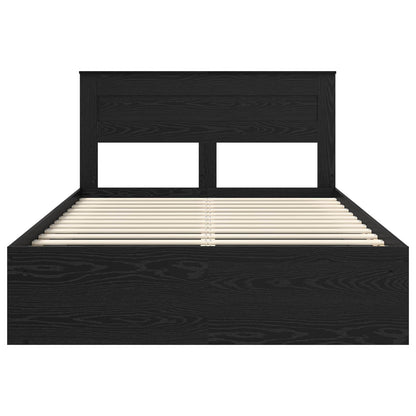 Bedframe met matras Zwart 150 x 200 cm Massief grenenhout