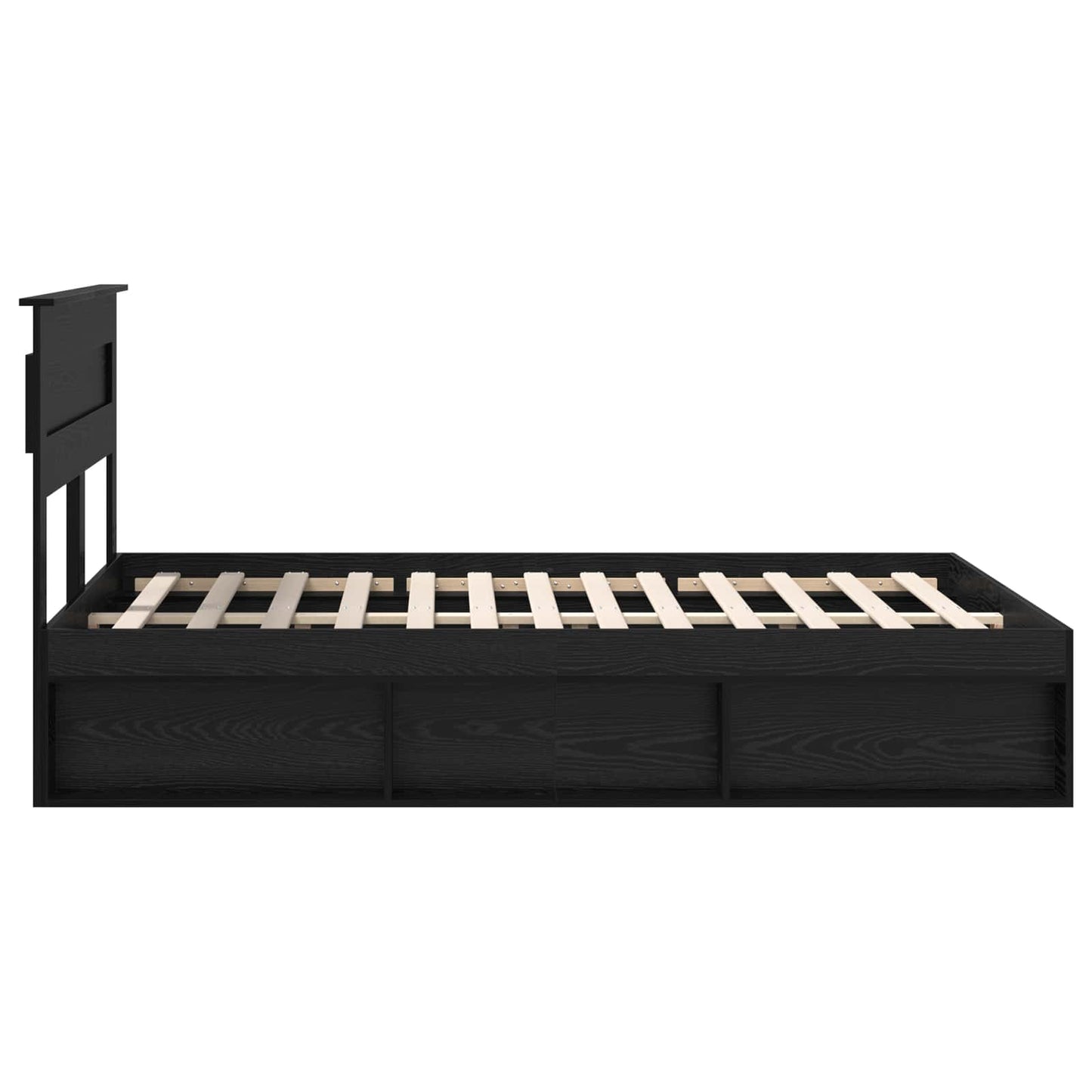 Bedframe met matras Zwart 150 x 200 cm Massief grenenhout