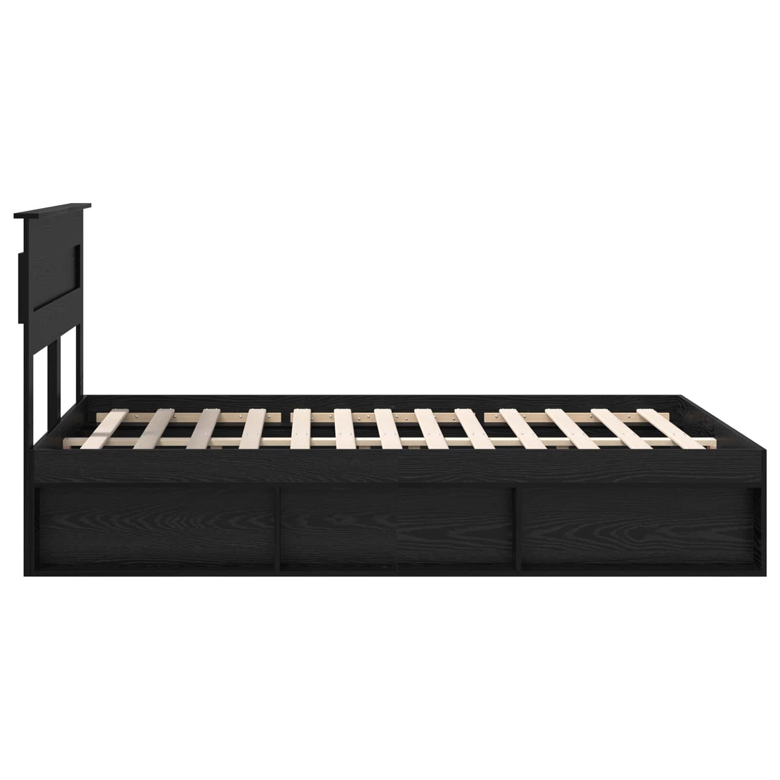 Bedframe met matras Zwart 150 x 200 cm Massief grenenhout