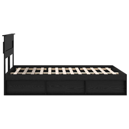 Bedframe met matras Zwart 150 x 200 cm Massief grenenhout