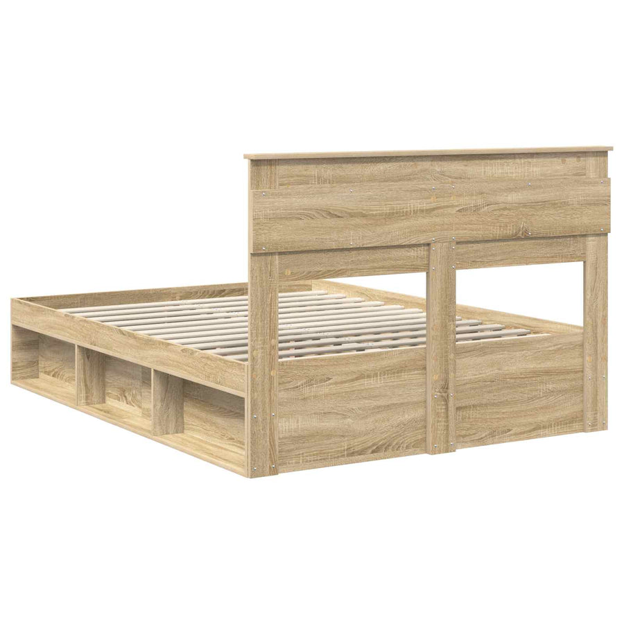 Bedframe met lade Sonoma Eiken 150 x 200 cm Massief grenenhout