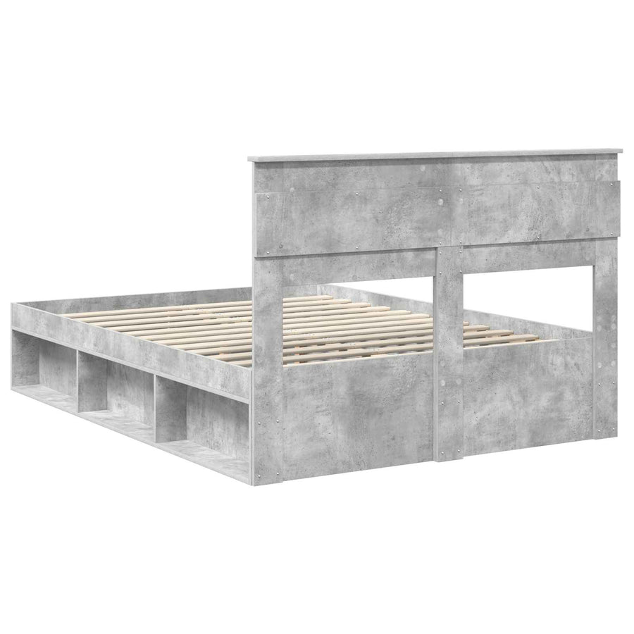 Bedframe Concerte Grijs 150 x 200 cm Massief grenenhout