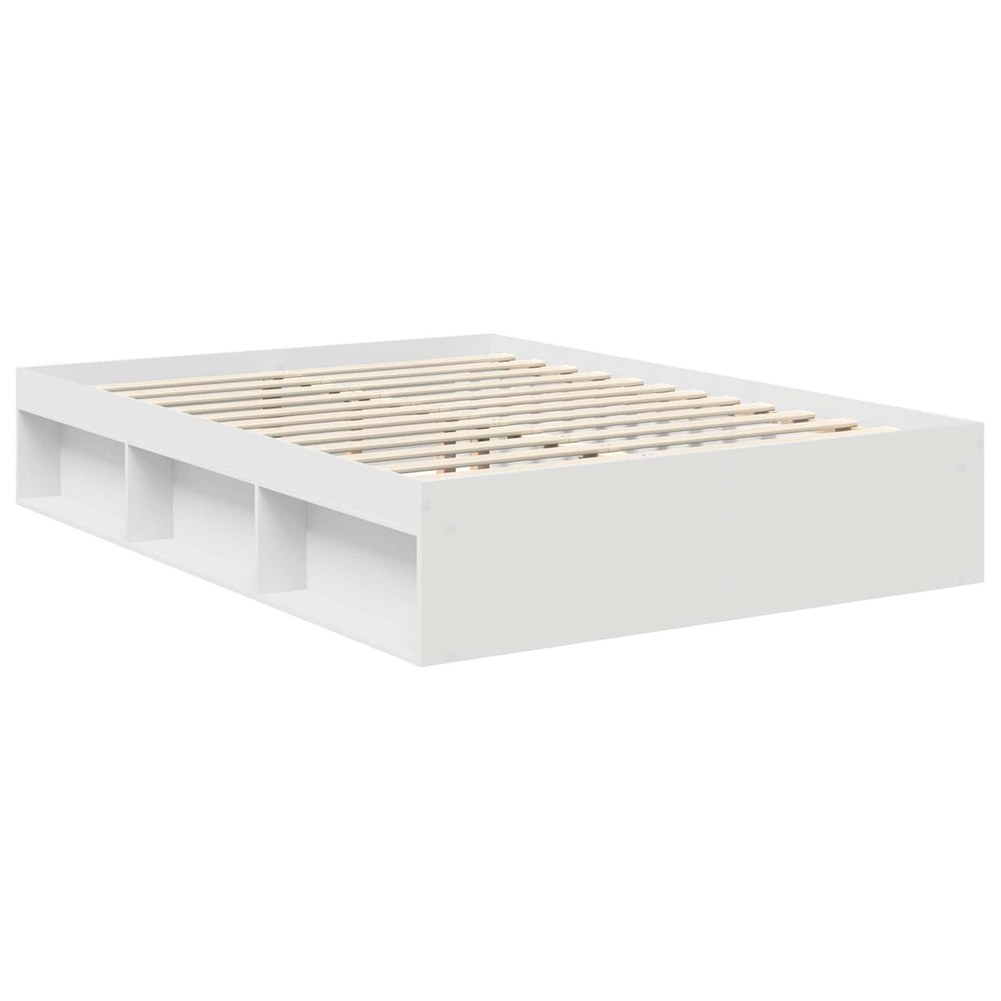 Bedframe met hoofdeinde Wit 140 x 190 cm Massief grenenhout