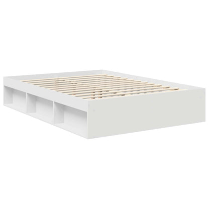 Bedframe met hoofdeinde Wit 140 x 190 cm Massief grenenhout