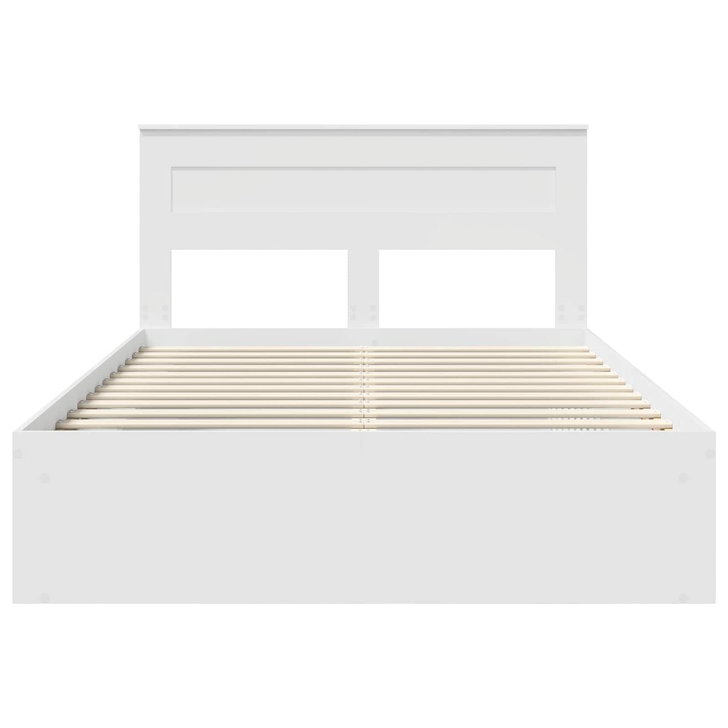 Bedframe met hoofdeinde Wit 140 x 190 cm Massief grenenhout
