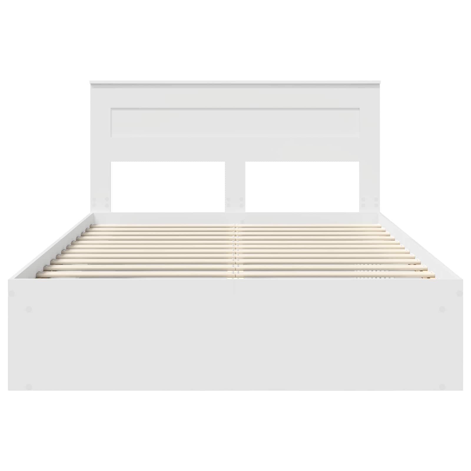 Bedframe met hoofdeinde Wit 140 x 190 cm Massief grenenhout