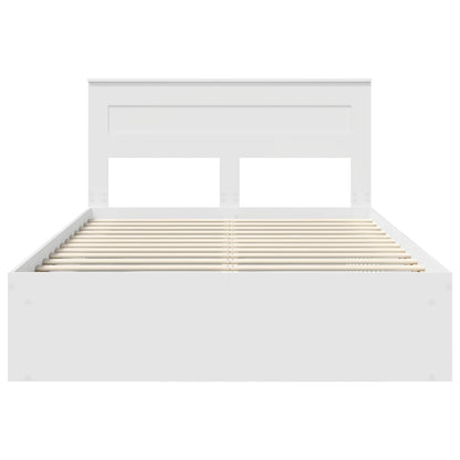 Bedframe met hoofdeinde Wit 140 x 190 cm Massief grenenhout