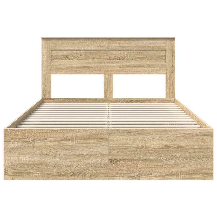 Bedframe met hoofdeinde Sonoma 140 x 190 cm Massief grenenhout