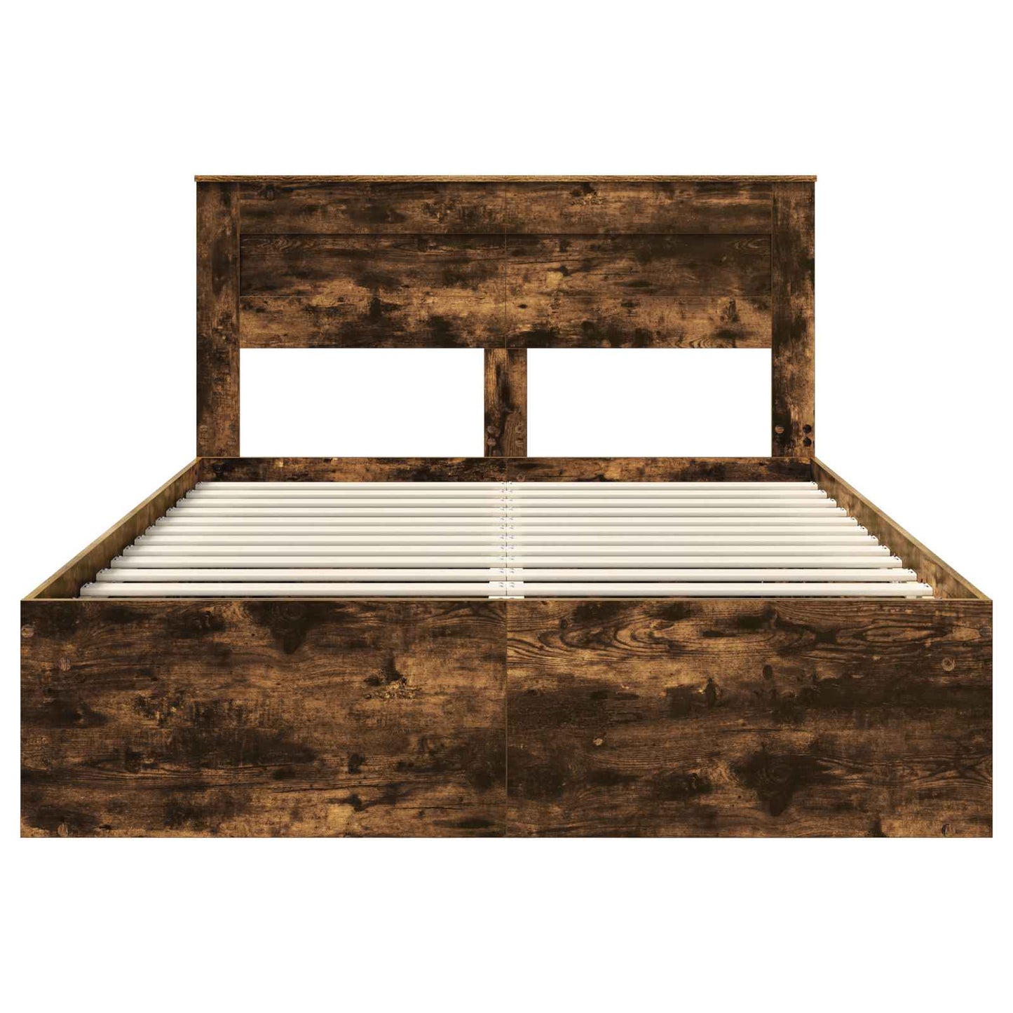 Bedframe Gerookt eiken 140 x 190 cm Massief grenenhout