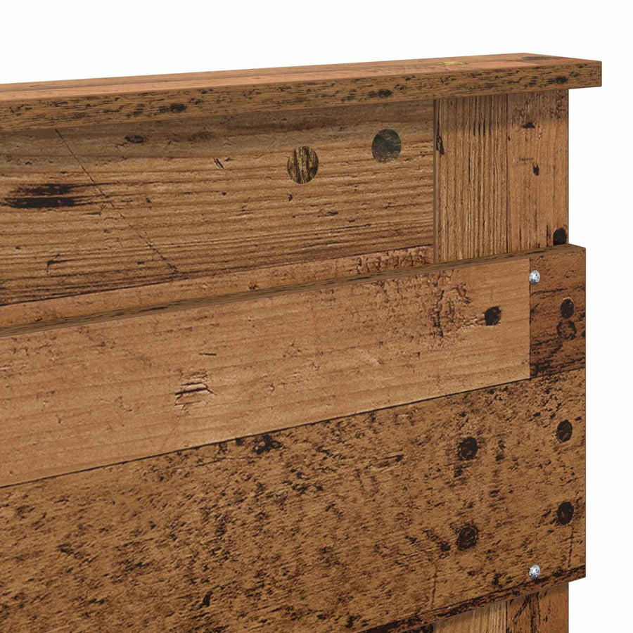 Bedframe met hoofdeinde Oudhout 140 x 190 cm Massief grenenhout